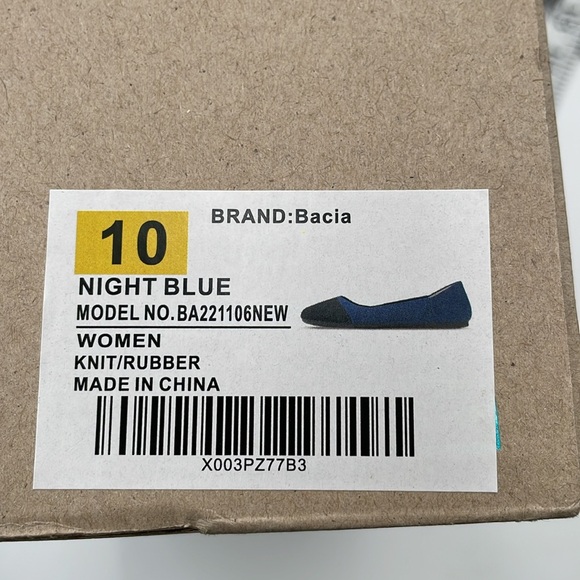 Bacia Night Blue Knit Ballet Flat Slip On Washable Shoes Extra Insoles - Size 10 - Picture 15 of 15